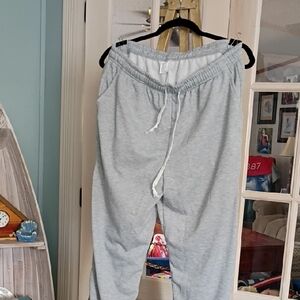Sport Light Gray Elastic Waist Sweatpants
